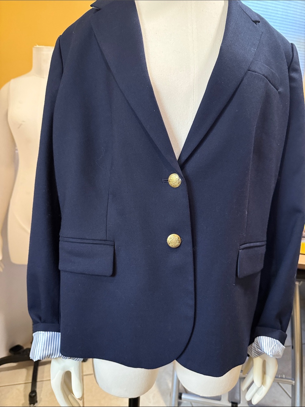 J. Crew Factory Navy Blazer with Gold Buttons